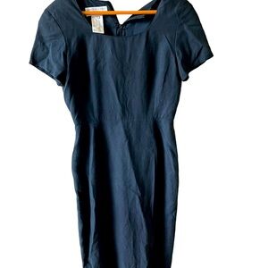 Jones New York silk linen blend size 12 petite black dress great condition